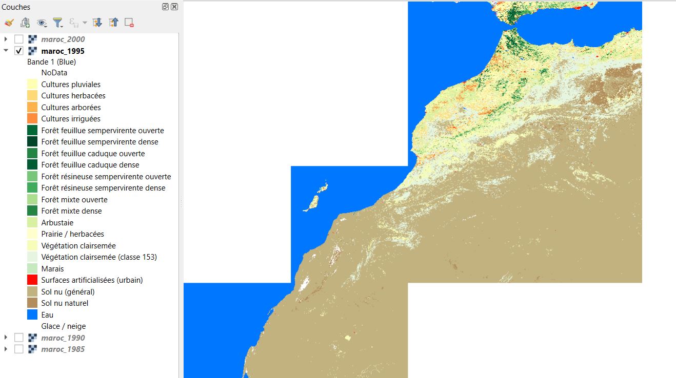 Cartes Annuelles d’Occupation du Sol du Maroc 1985-2022 | GLC_FCS30D GeoTIFF 30 m